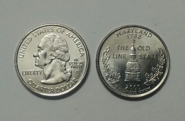 United_States_Quarter_Dollar_Maryland_State_1_Coin_(#_7/50)_UNC_-_Pack_of_2