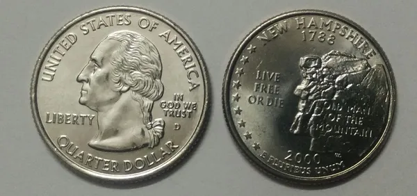 United_States_Quarter_Dollar_New_Hampshire_State_1_Coin_(#_9/50)_UNC_-_Pack_of_2