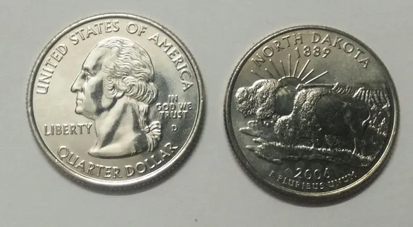 United_States_Quarter_Dollar_North_Dakota_State_1_Coin_(#_39/50)_UNC_-_Pack_of_2