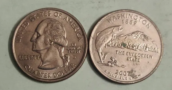 United_States_Quarter_Dollar_Idaho_State_1_Coin_(#_43/50)_Used_-_Pack_of_3