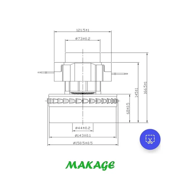 Black_And_Gray_Motor_For_Vacuum_Cleaner_A_049C_240V_10_Amp_1200_Watt_Double_Stage_Turbine