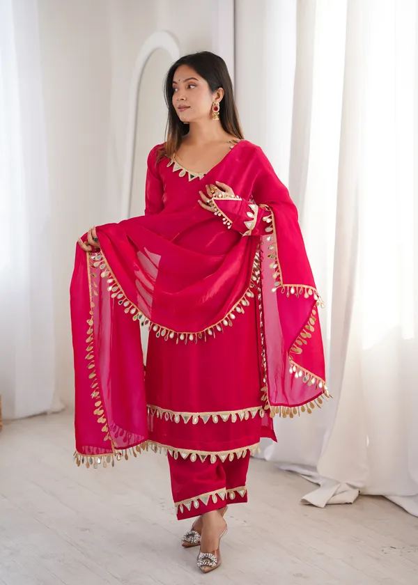 Pink_Ethnic_Suit_Set_With_Golden_Leaf_Border_Detailing_And_3_Piece_Kurta_And_Palazzo_Dupatta_For_Women