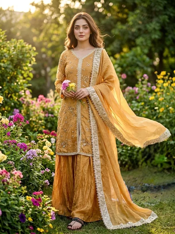 Mustard_Yellow_Embroidered_Sharara_Suit_Set_With_Dupatta_For_Women