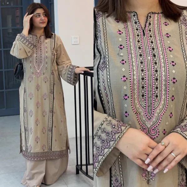 Embroidered_Beige_Ethnic_Suit_Set_With_Dupatta_For_Women