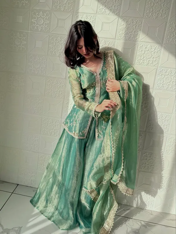 Green_Embroidered_Sharara_Suit_Set_With_Dupatta_Traditional_Ethnic_Wear_For_Women