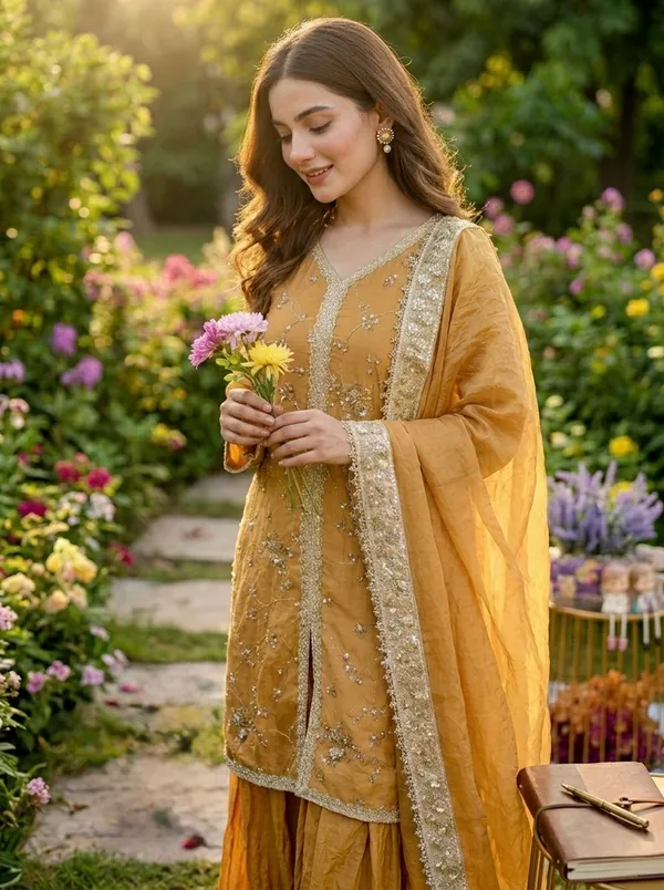 Mustard_Yellow_Embroidered_Sharara_Suit_Set_With_Dupatta_For_Women
