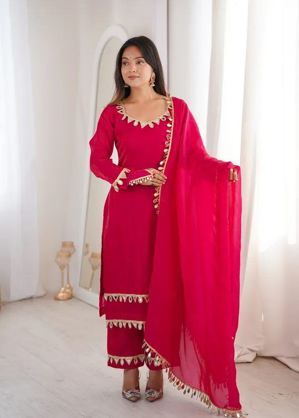 Pink_Ethnic_Suit_Set_With_Golden_Leaf_Border_Detailing_And_3_Piece_Kurta_And_Palazzo_Dupatta_For_Women