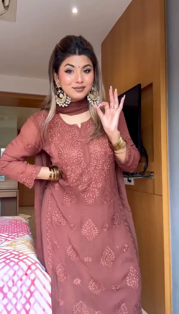 Brown_Embroidered_Georgette_Salwar_Suit_Set_For_Women