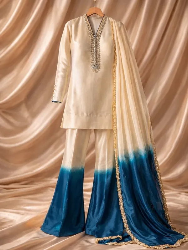 Designer_Roman_Glass_Embroidered_Kurta_Palazzo_Set_with_Organza_Dupatta
