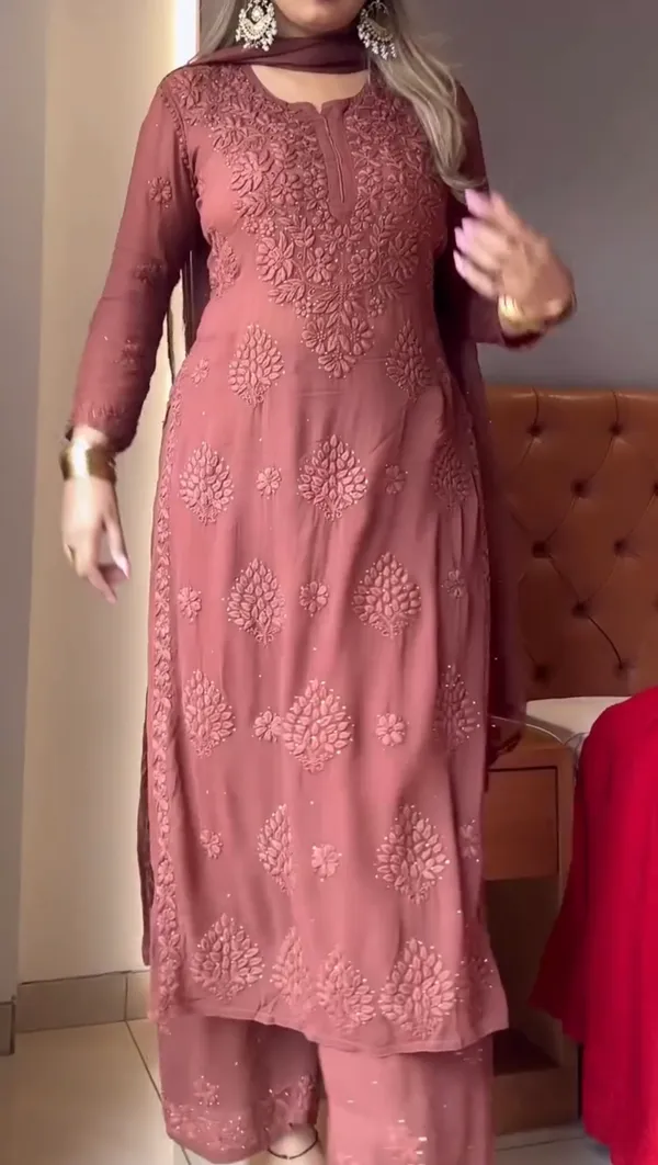 Brown_Embroidered_Georgette_Salwar_Suit_Set_For_Women