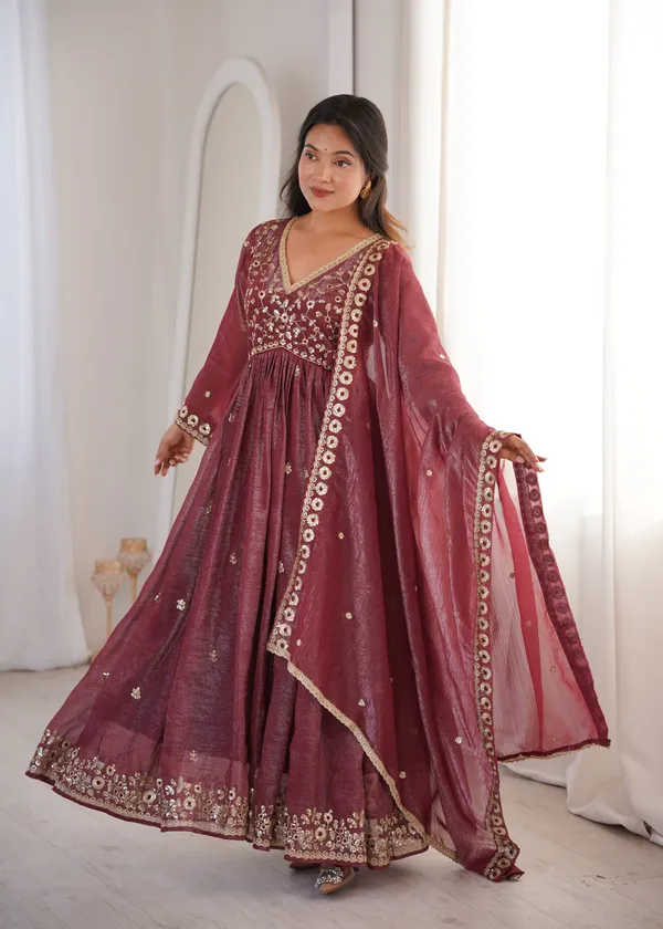 Maroon_Embroidered_Anarkali_Suit_Set_With_Dupatta_For_Women