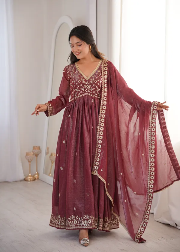 Maroon_Embroidered_Anarkali_Suit_Set_With_Dupatta_For_Women