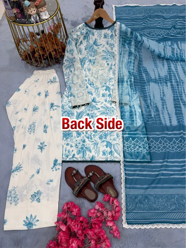 Blue_Floral_Printed_Kurta_Set_With_Dupatta_And_Ethnic_Pakistani_Style_Suit_For_Women