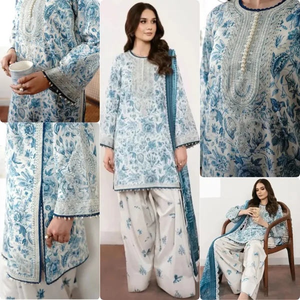 Blue_Floral_Printed_Kurta_Set_With_Dupatta_And_Ethnic_Pakistani_Style_Suit_For_Women