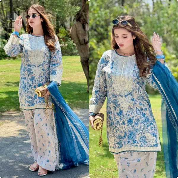 Blue_Floral_Printed_Kurta_Set_With_Dupatta_And_Ethnic_Pakistani_Style_Suit_For_Women