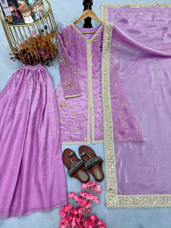 Lavender_Purple_Embroidered_Sharara_Set_With_Dupatta_For_Women