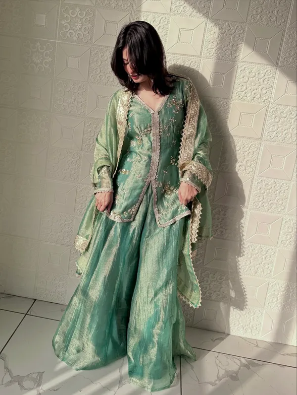 Green_Embroidered_Sharara_Suit_Set_With_Dupatta_Traditional_Ethnic_Wear_For_Women