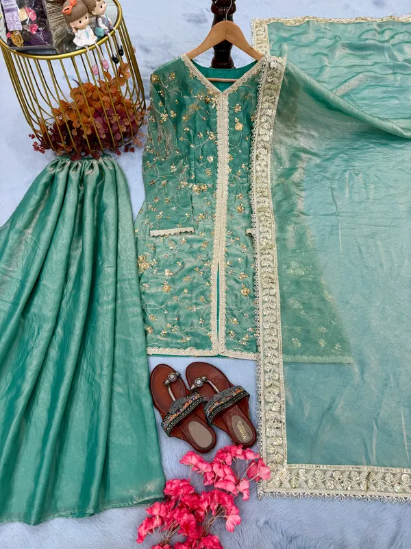 Green_Embroidered_Sharara_Suit_Set_With_Dupatta_Traditional_Ethnic_Wear_For_Women