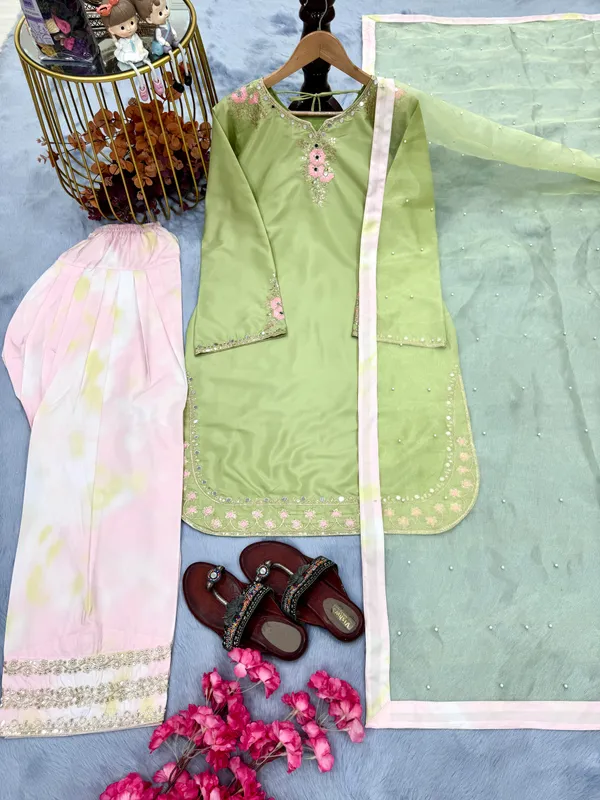 Pastel_Green_And_Pink_Embellished_Palazzo_Suit_With_For_Women