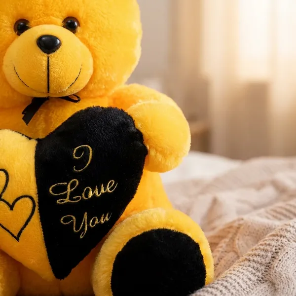 Yellow_Faux_Fur_Stuffed_Toy_For_Kids