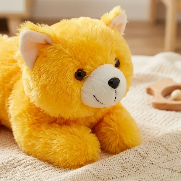 Yellow_Faux_Fur_Stuffed_Toy_For_Kids