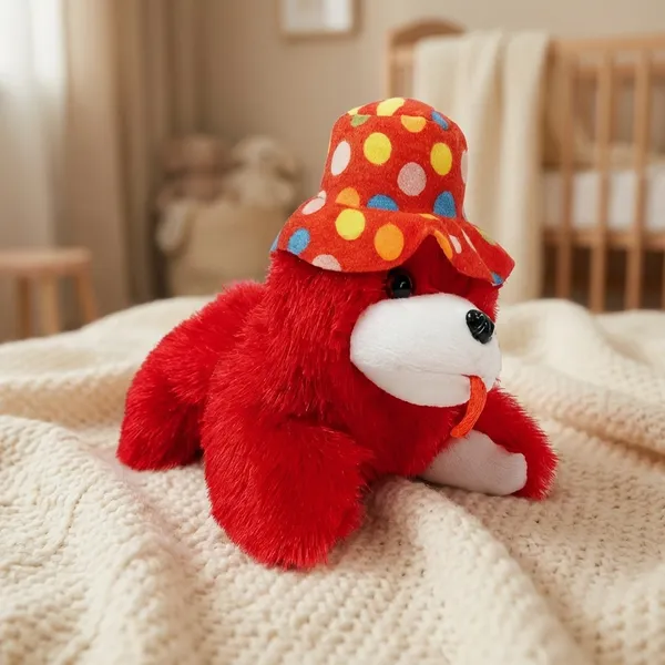 Red_Faux_Fur_Stuffed_Toy_For_Kids