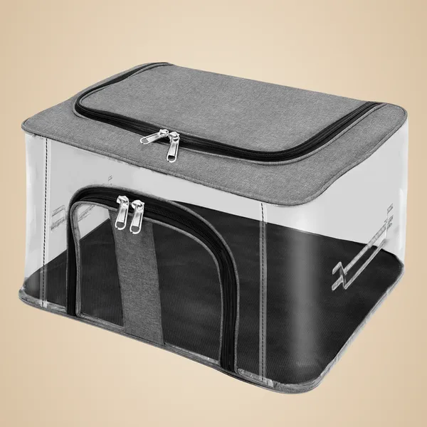 Grey_Premium_Pvc_Storage_Box_For_Clothes_Closet_Wardrobe