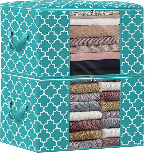 Pack_Of_2_Green_Premium_Non_Woven_Storage_Containers