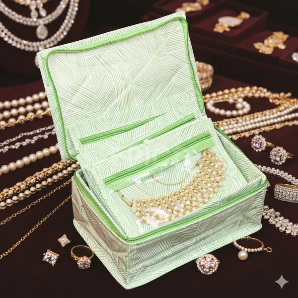 Green_Premium_Non_Woven_Jewelry_Organizer_Box