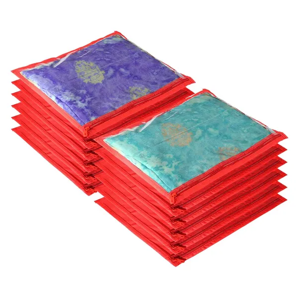 Pack_Of_12_Red_Premium_Non_Woven_Saree_Covers