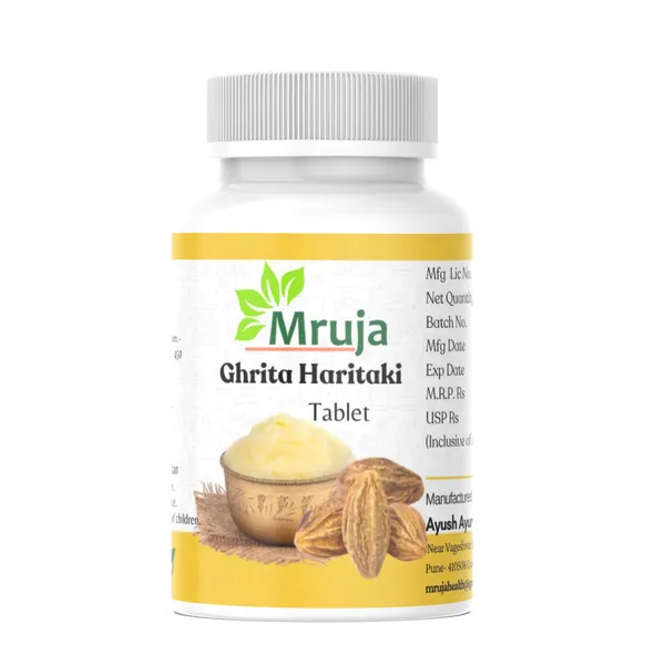 Mruja_Ghrita_Haritaki_Ayurvedic_Digestive_Wellness_Tablet