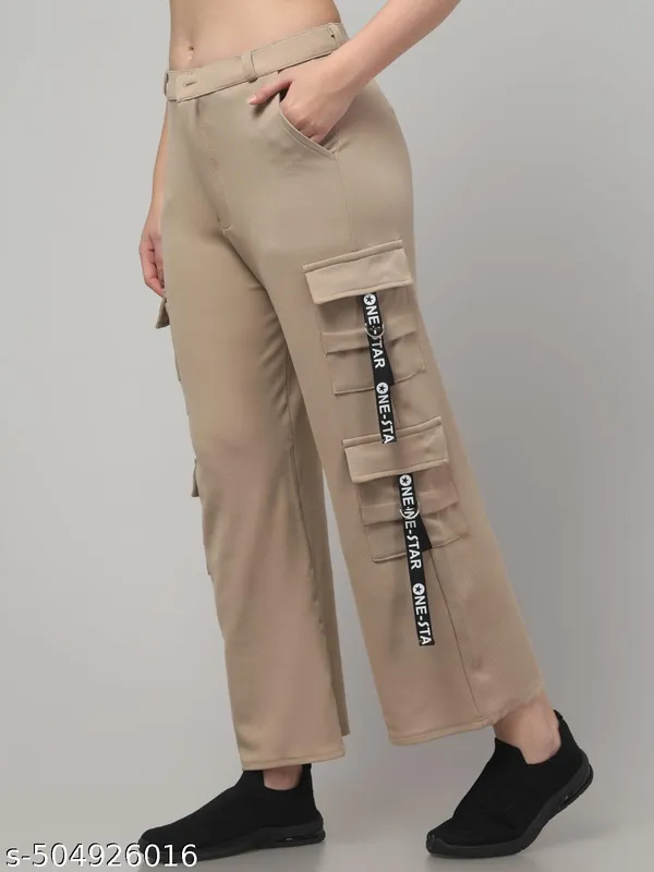 Brown_Hojri_Fabric_Cargo_Pants_For_Women