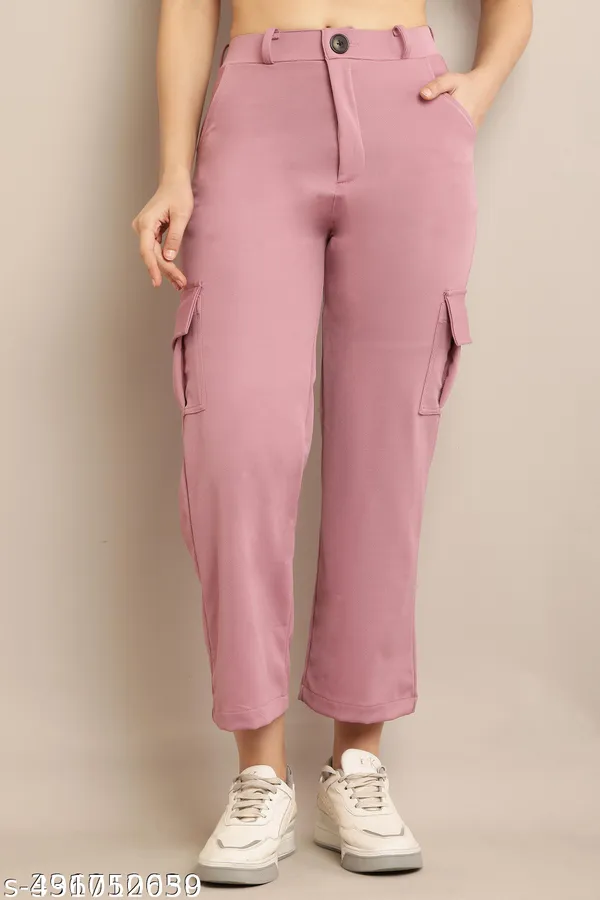 Pink_Corduroy_Cargo_Pants_For_Women