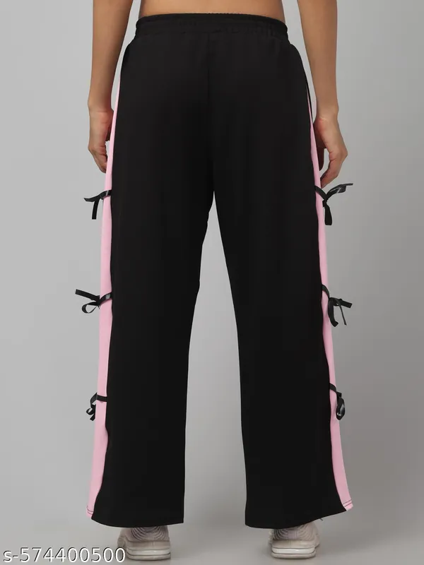 Pink_&_Black_Hojri_Fabric_Cargo_Pants_For_Women