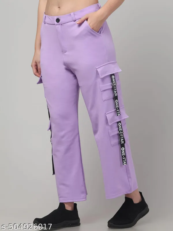 Blue_Hojri_Fabric_Cargo_Pants_For_Women