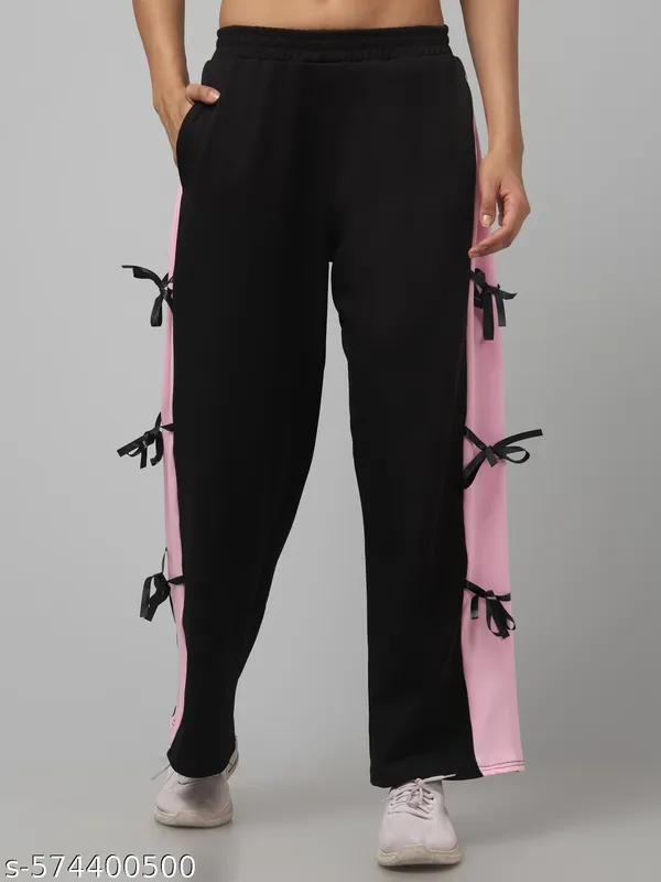 Pink_&_Black_Hojri_Fabric_Cargo_Pants_For_Women