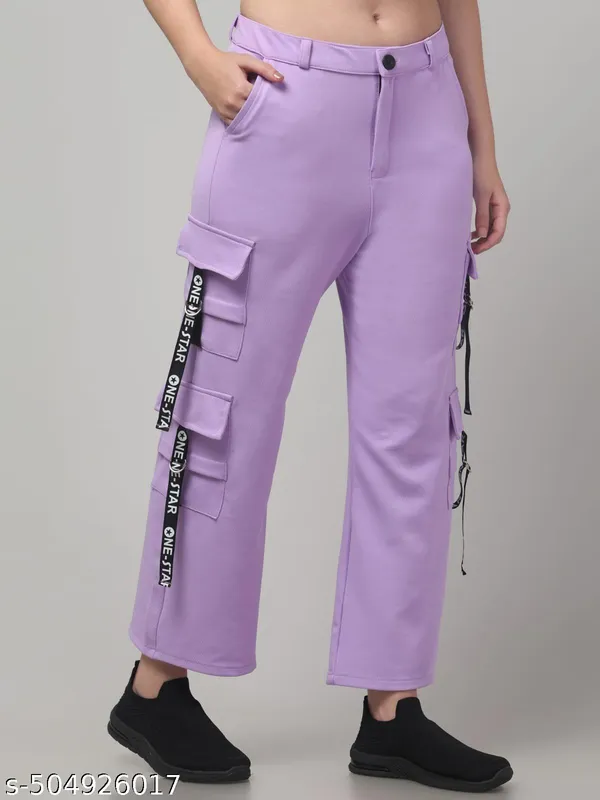 Blue_Hojri_Fabric_Cargo_Pants_For_Women