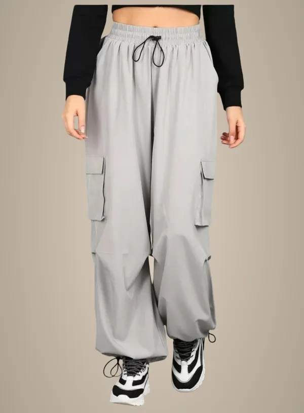 Ash_Gray_Corduroy_Cargo_Pants_For_Women