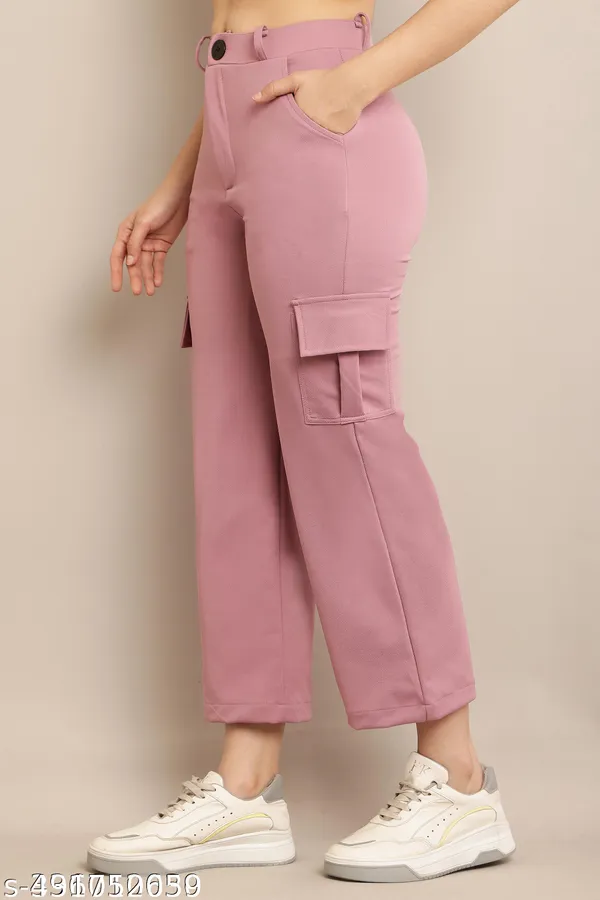 Pink_Corduroy_Cargo_Pants_For_Women