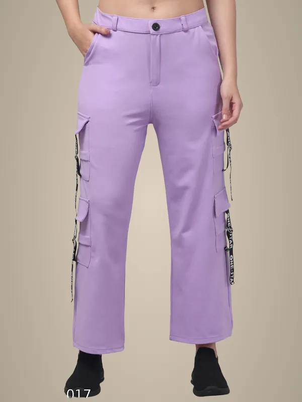 Blue_Hojri_Fabric_Cargo_Pants_For_Women