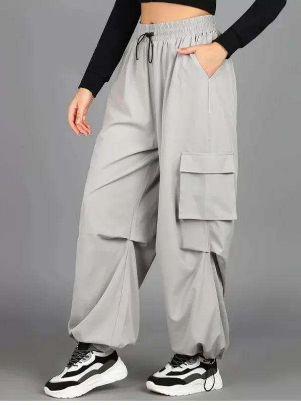 Ash_Gray_Corduroy_Cargo_Pants_For_Women