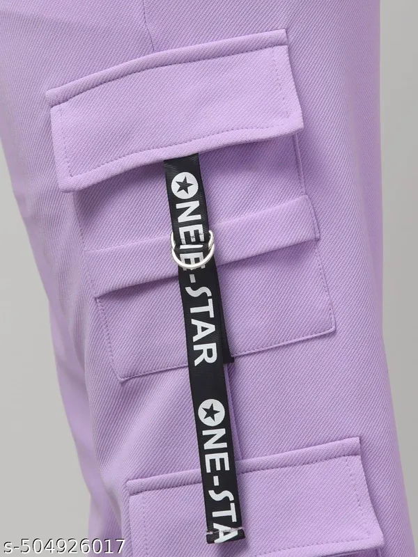 Blue_Hojri_Fabric_Cargo_Pants_For_Women