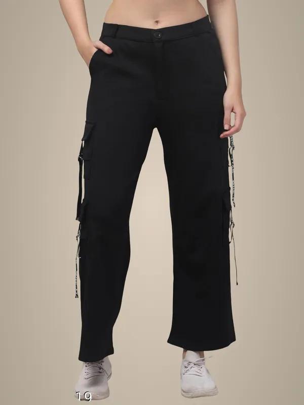 Black_Corduroy_Cargo_Pants_For_Women