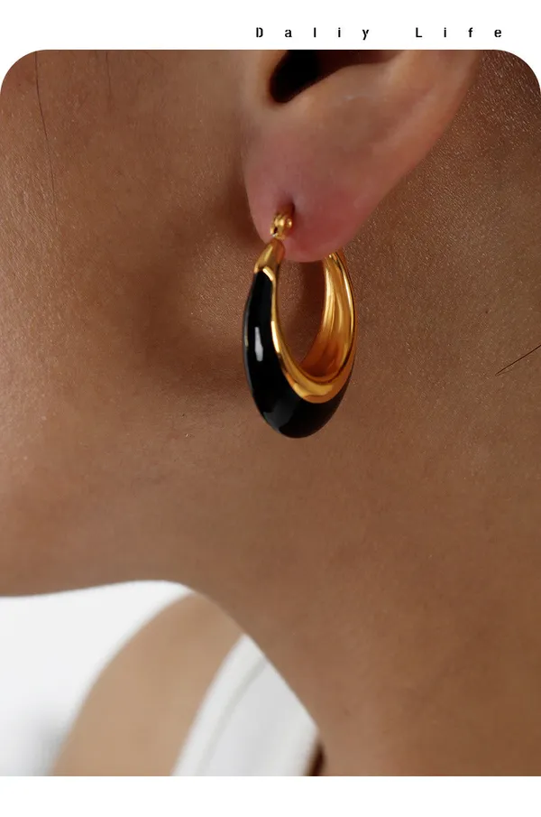 Black_Black_B_W_Hoops_Earrings_For_Women