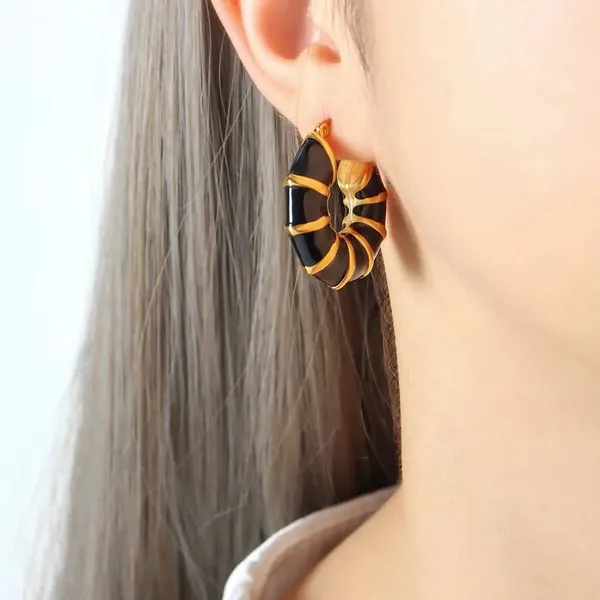 Black_Black_Enamel_Earrings_For_Women