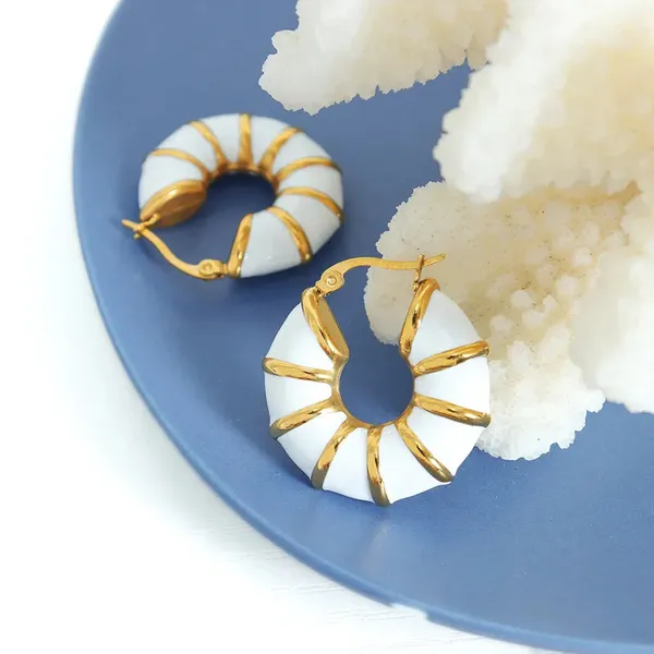 Gold_White_Enamel_Earrings_For_Women