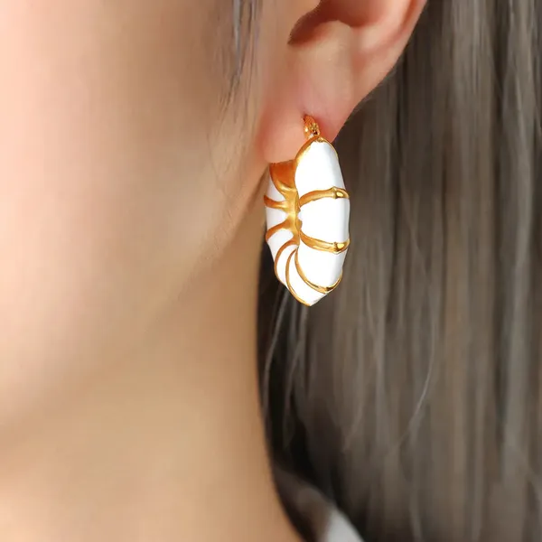 Gold_White_Enamel_Earrings_For_Women