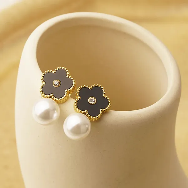 Multicolor_White_Flower_Drop_Stud_Earrings_For_Women