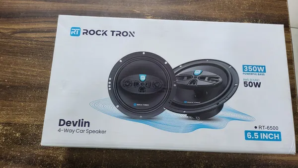 White_And_Sky_Blue_Rock_Tron_Devlin_6.5_Inch_4-Way_Car_Speakers_Rt-6500_(350W_Max,_50W_Rms)