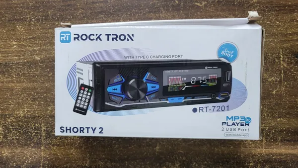 White_And_Sky_Blue_Rock_Tron_Shorty_2_Rt-7201_Car_Mp3_Player_With_Type-C_Charging_Port